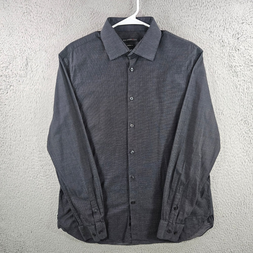 John Varvatos USA Mens Modern Fit Shirt Charcoal Grey Size‎ 16.5 L